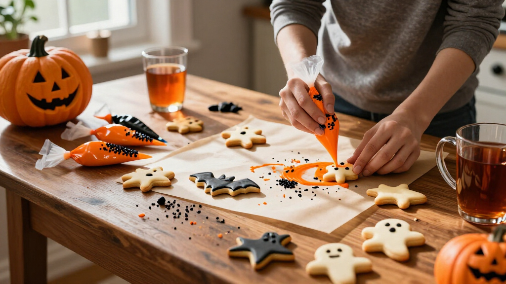 Halloween themed cookie decorating kits