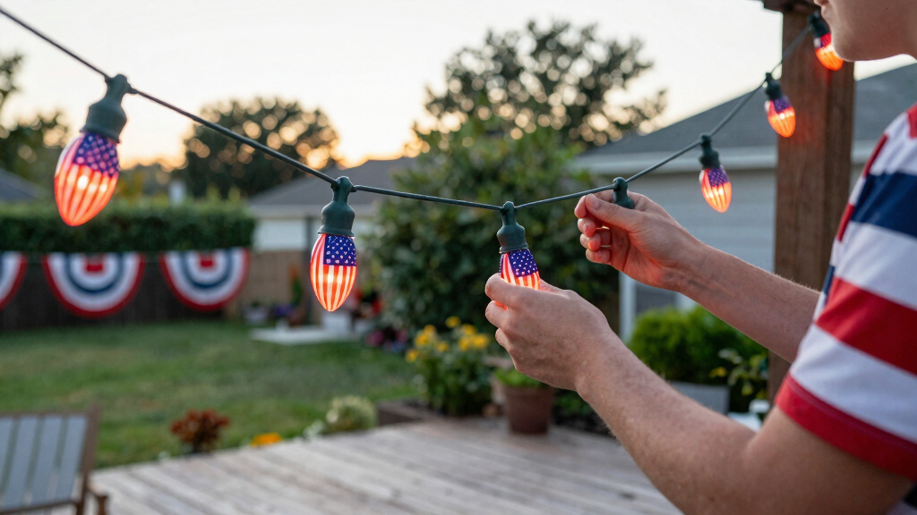 patriotic outdoor string lights