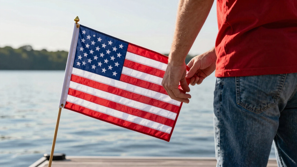 patriotic boat flags