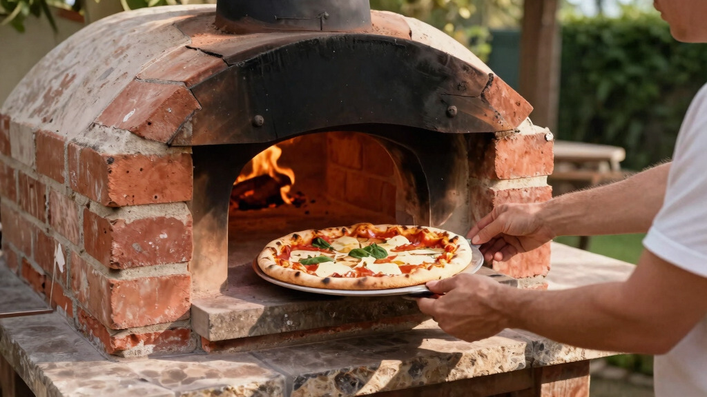 double handle wood fired pizza oven