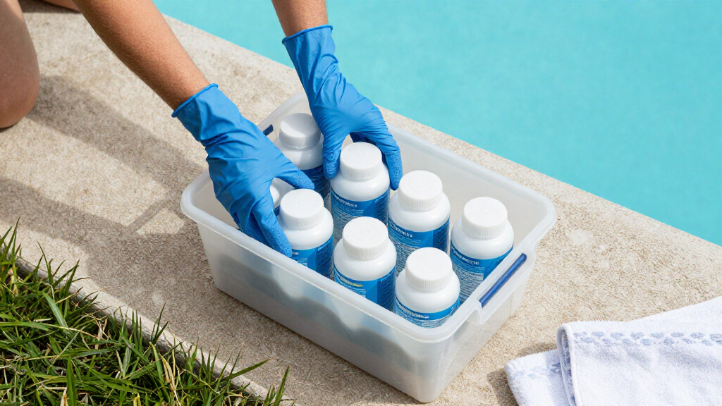 pool chemical storage box