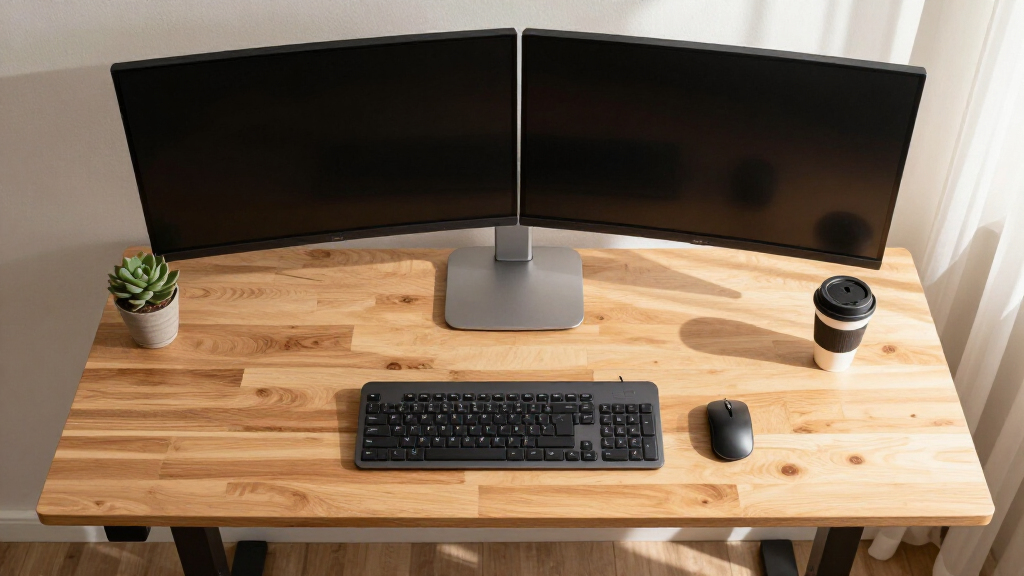 electric standing desks for dual monitor setups