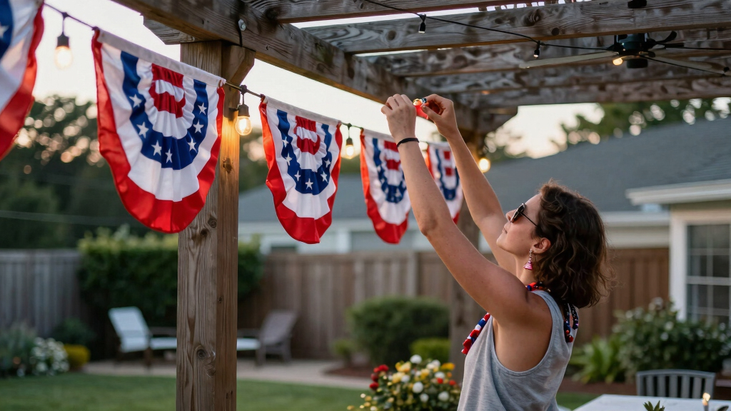 patriotic outdoor string lights