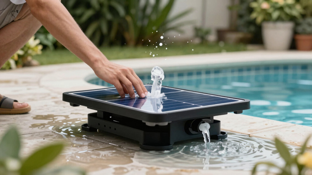 solar-powered pool fountains