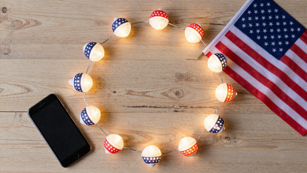 patriotic LED string lights
