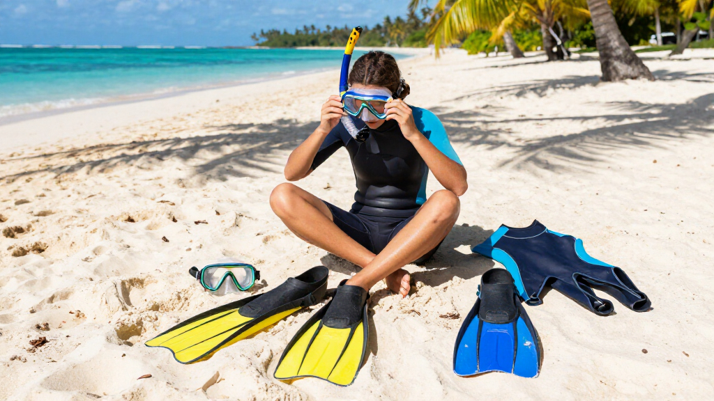 snorkeling gear set tropical islands
