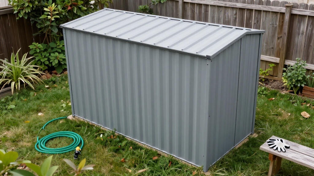 metal storage shed backyard