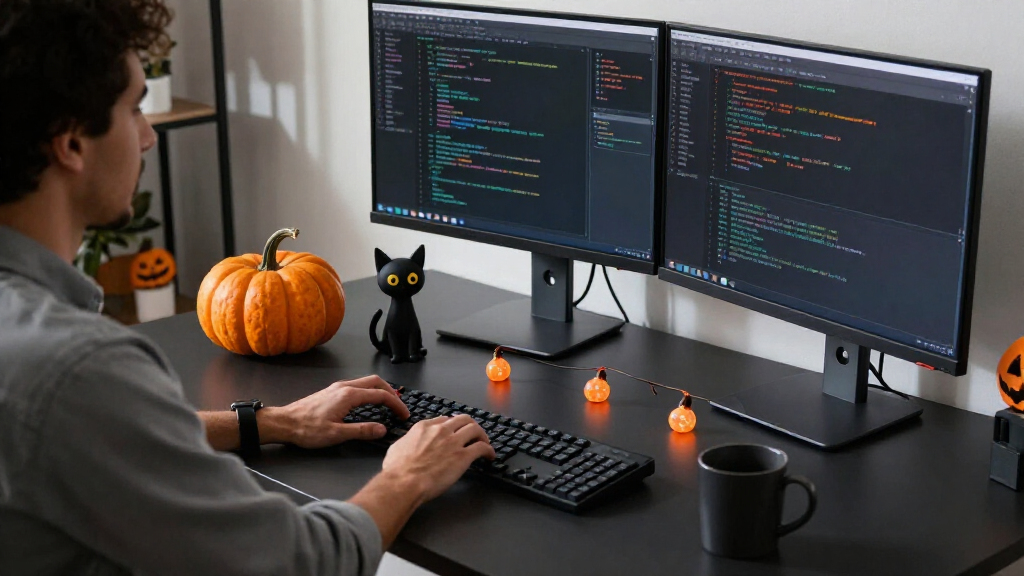 software developer Halloween desk decorations