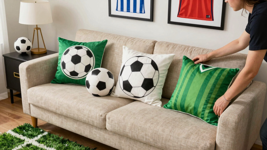 soccer-themed living room decor