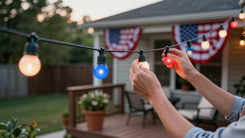 patriotic outdoor string lights