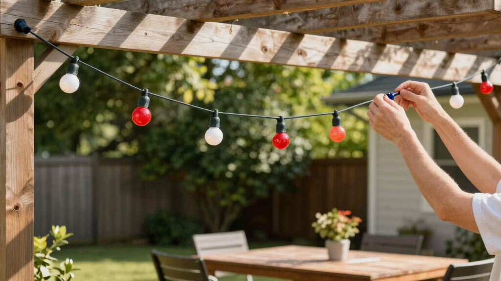 patriotic outdoor string lights