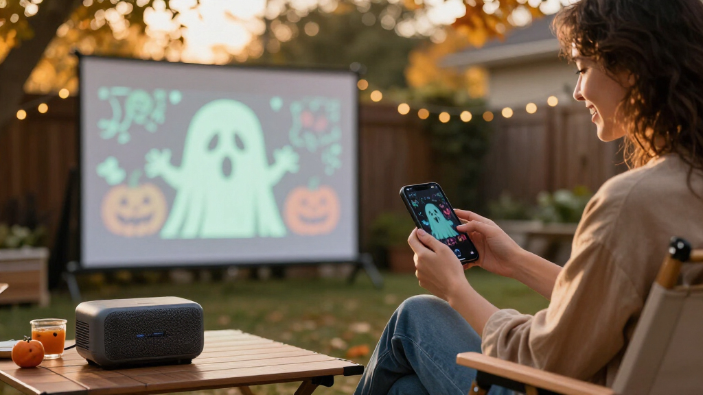 projector with bluetooth speaker for halloween