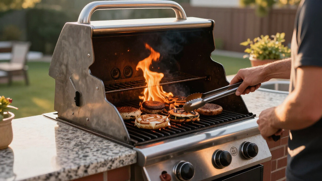 built in gas grills for backyard kitchen