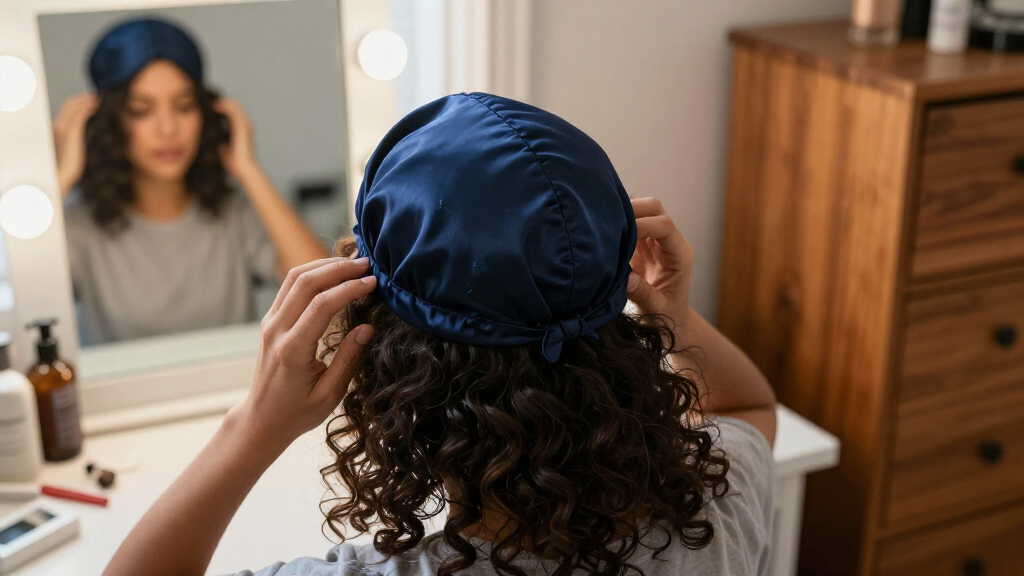 best silk sleep cap for curly hair
