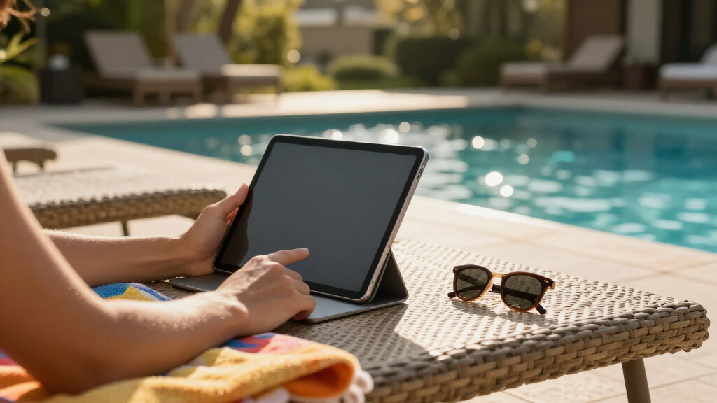 poolside book holders and tablet stands