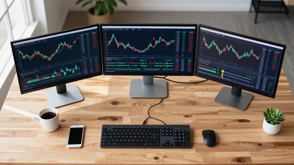 best triple monitor stand for trading desk
