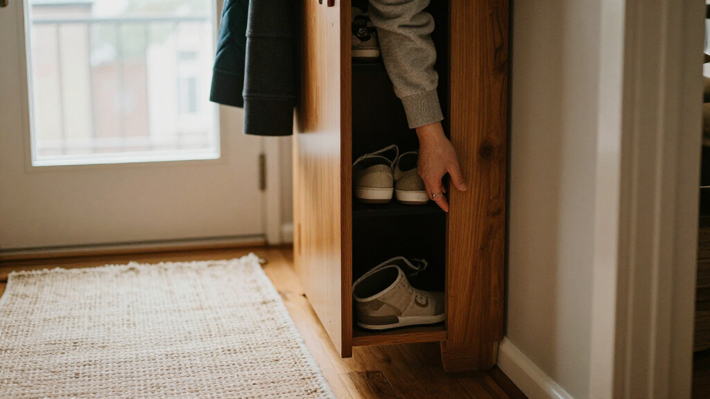 narrow shoe cabinet
