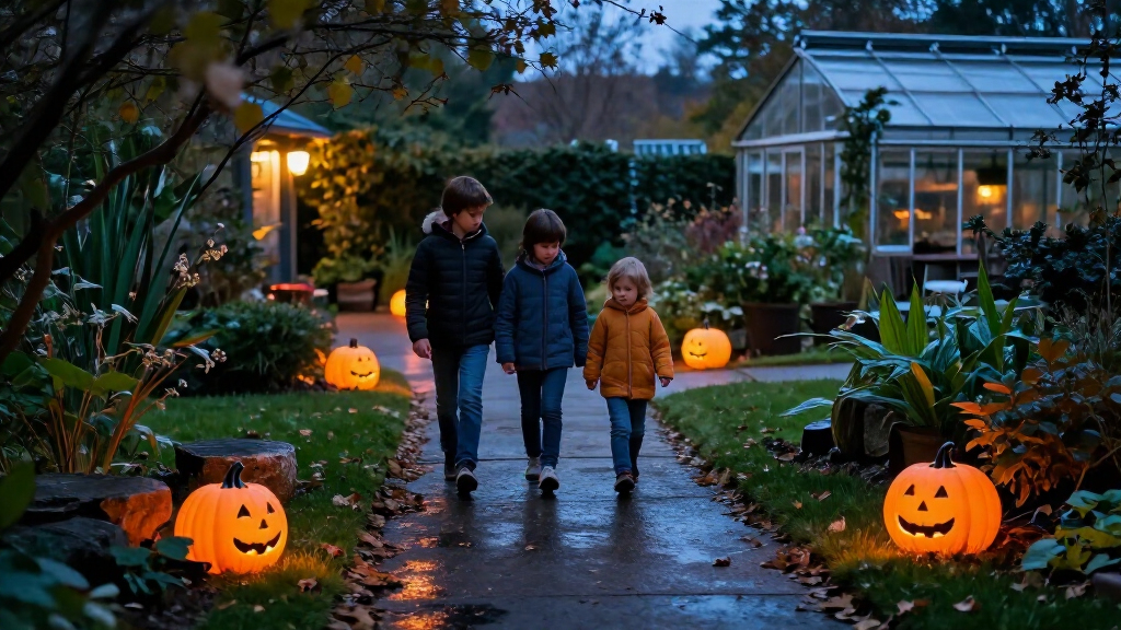 outdoor Halloween pathway lights