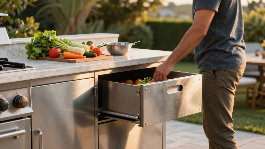 outdoor kitchen storage stainless