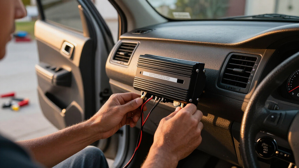 compact car amplifier for factory stereo