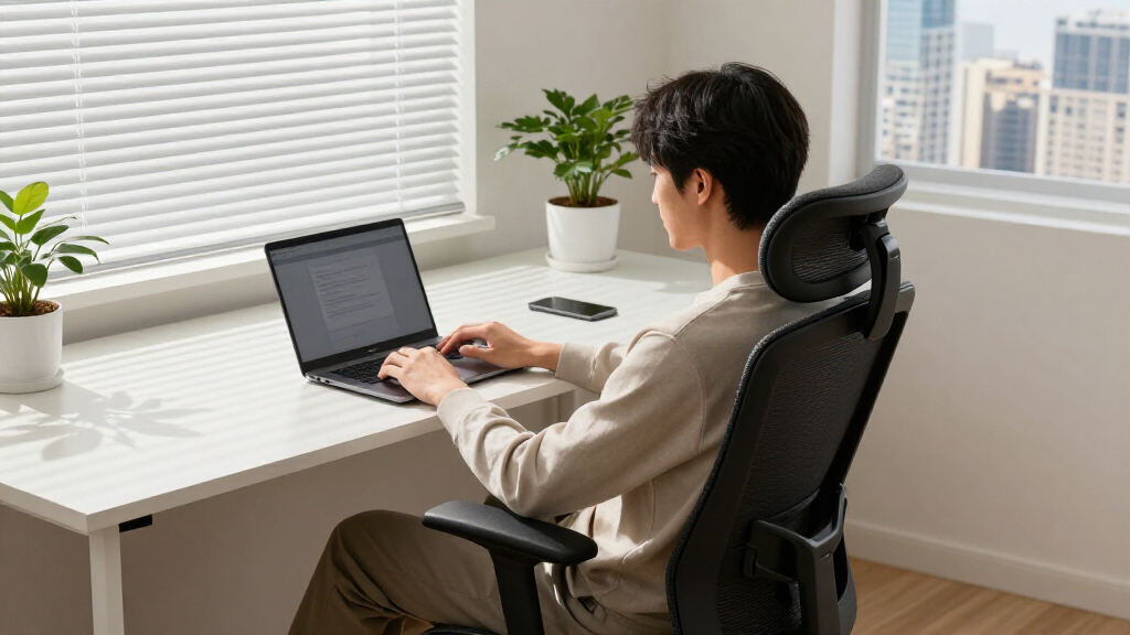 ergonomic office chair with headrest and 4d armrests