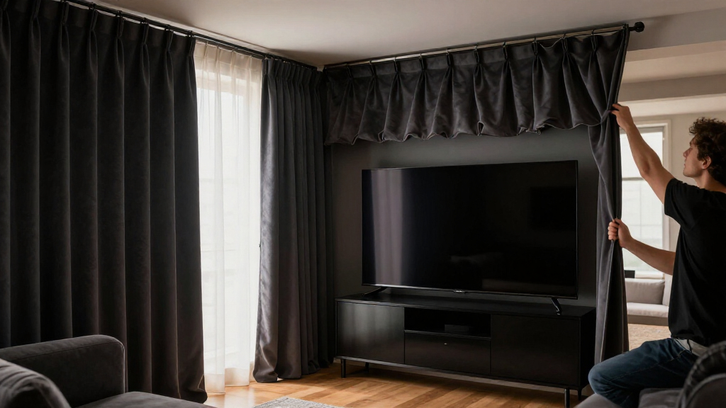 room darkening curtains for laser tv setups