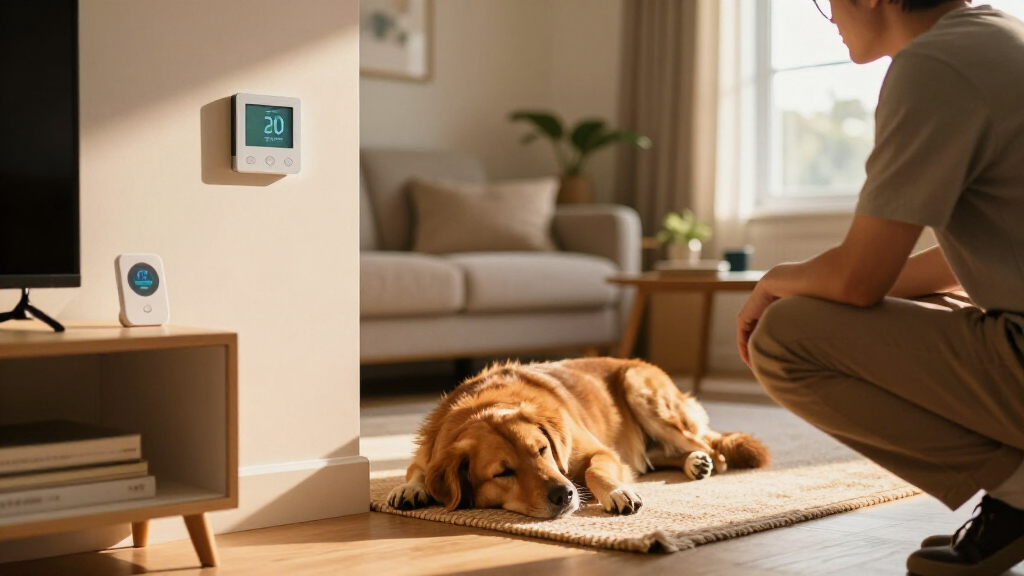 smart thermostat with remote sensors for pet comfort