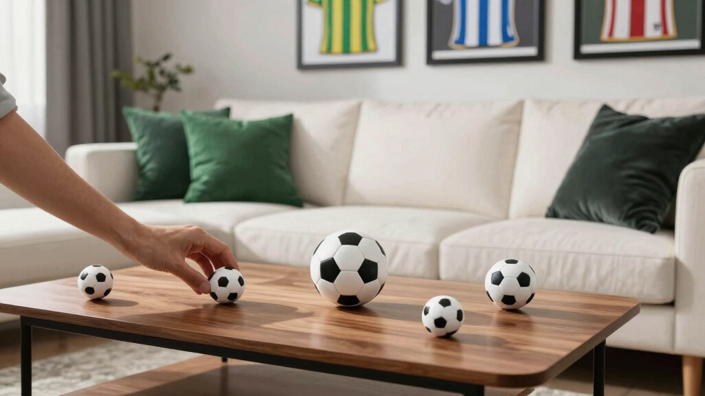soccer-themed living room decor
