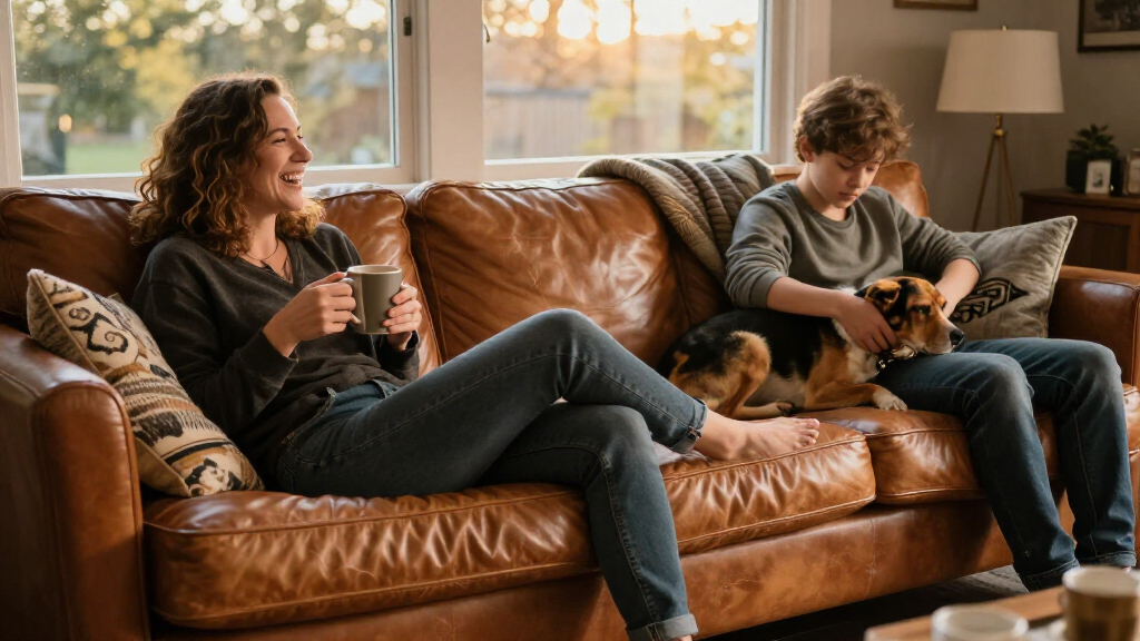 best leather sofa for family rooms