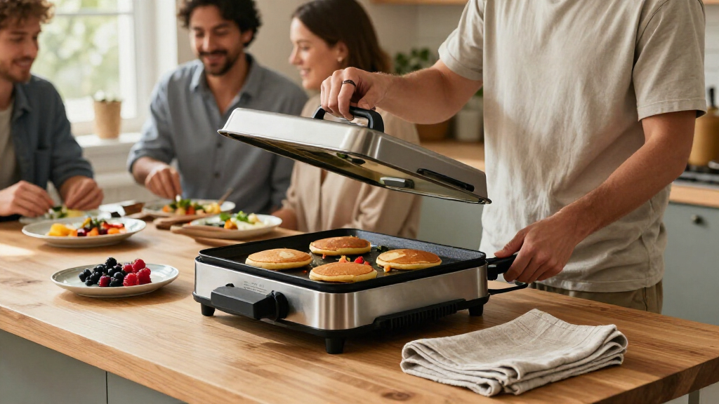 high ticket electric griddle with lid for meal prep and hosting
