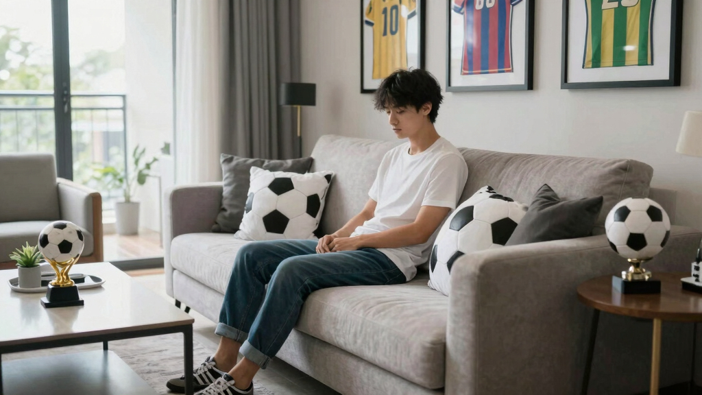soccer-themed living room decor