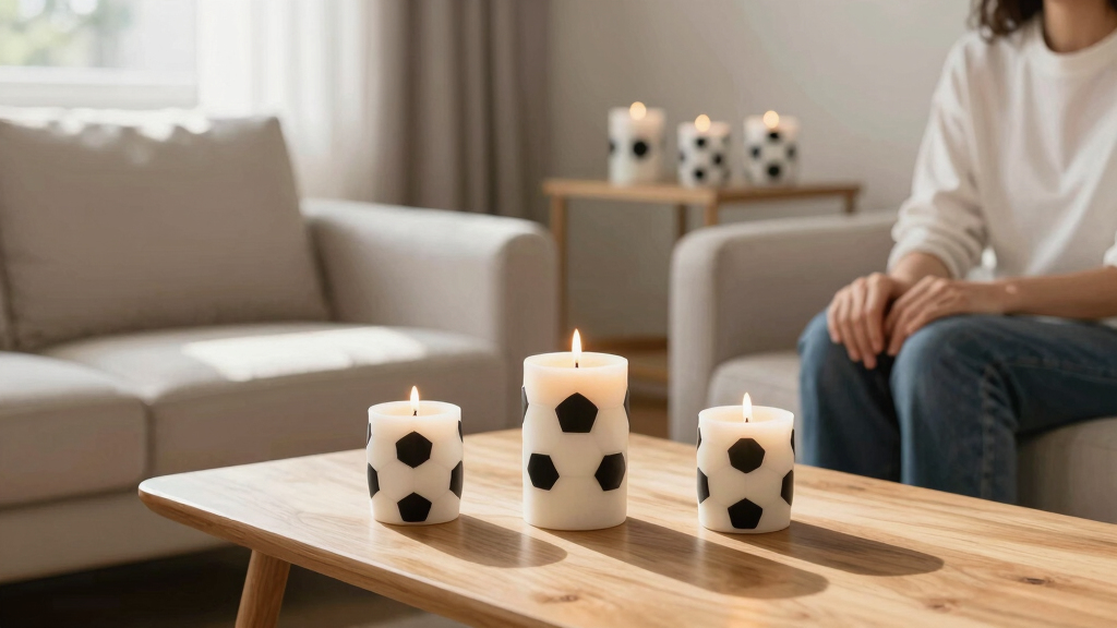 soccer-inspired decorative candles