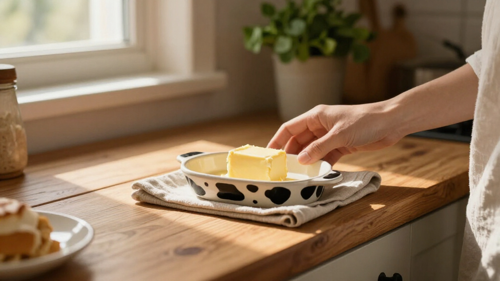 cowprint ceramic butter dish