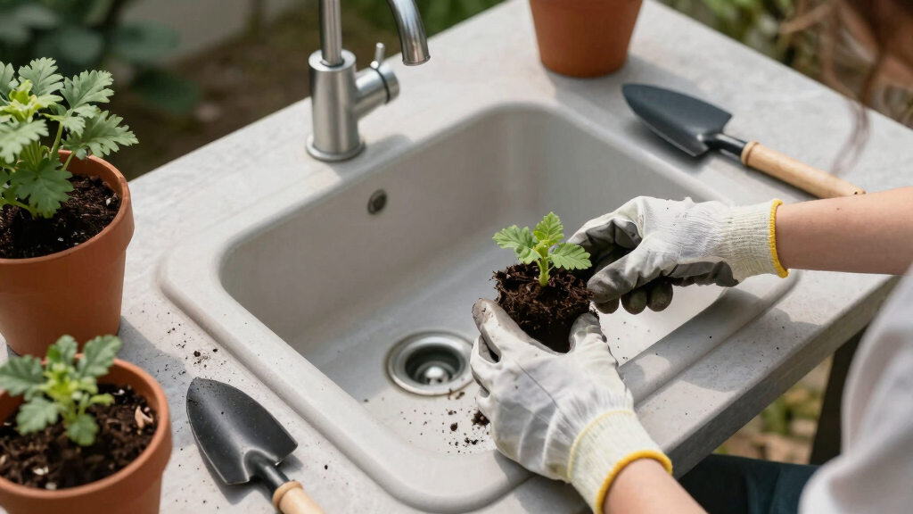 best outdoor potting tables with sink