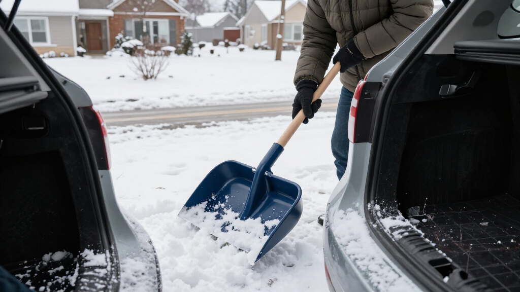 compact snow shovel for car trunk