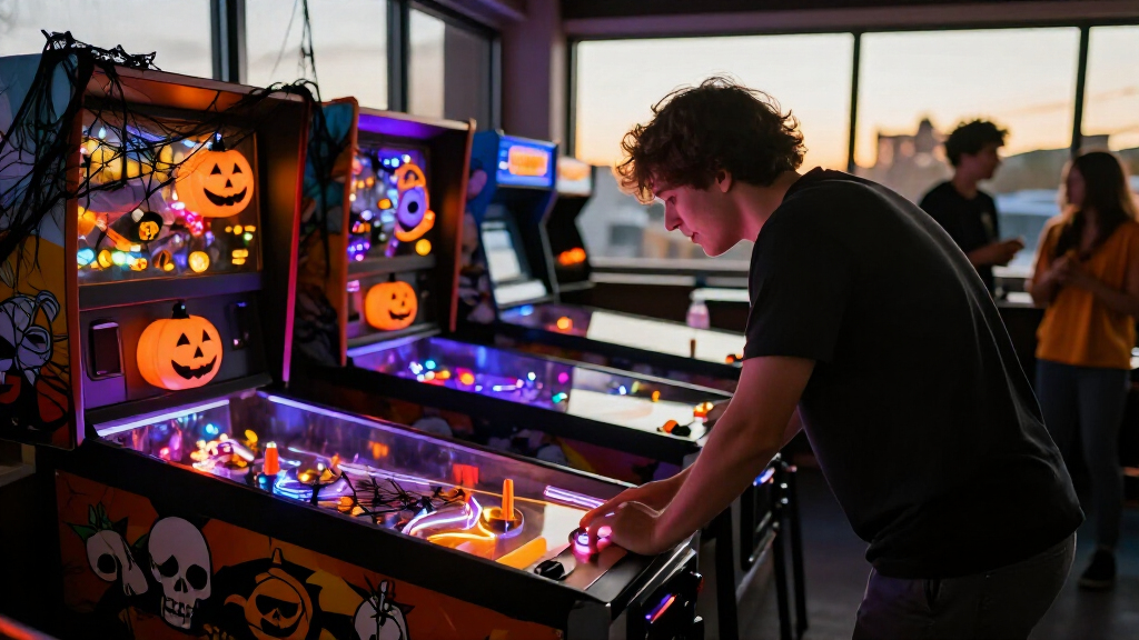 Halloween pinball machine decor