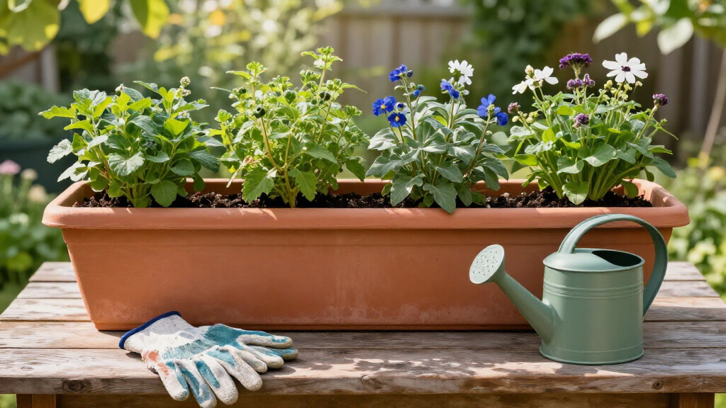 large self watering planters outdoor set