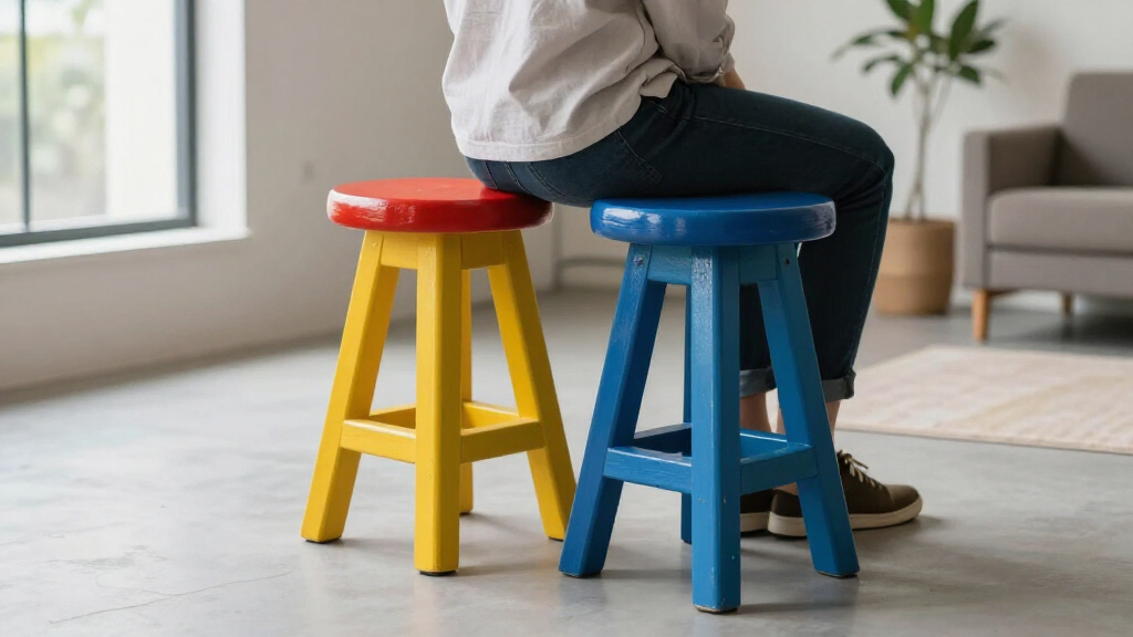 best colorful wooden stools