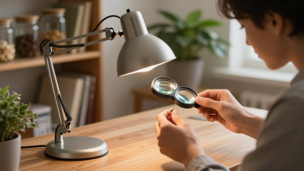 desk lamp with magnifier