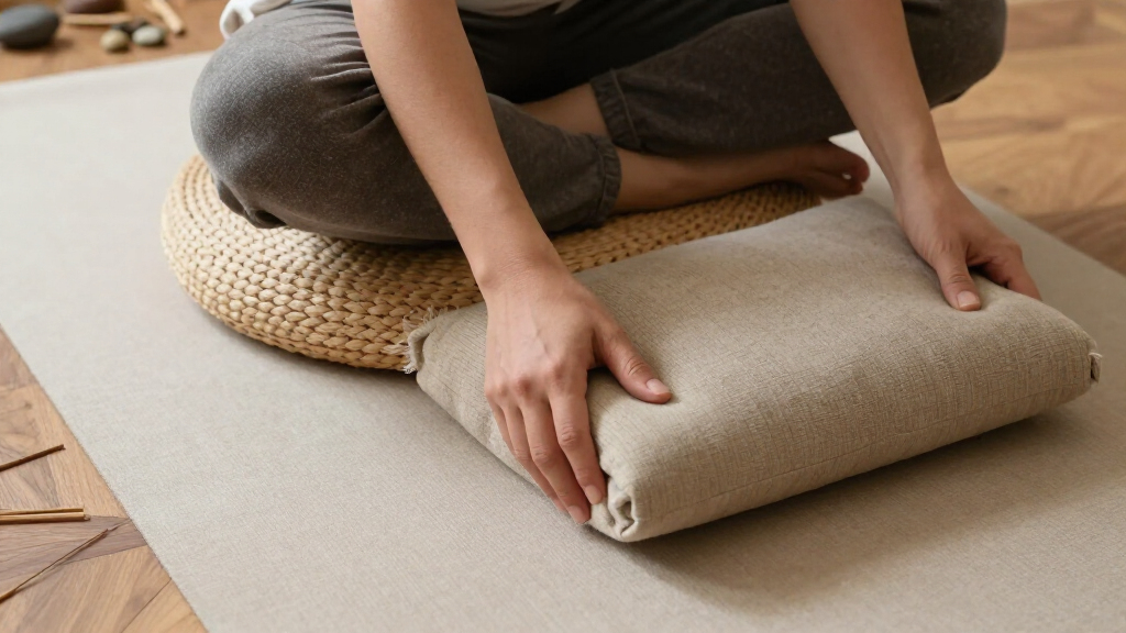 meditation cushions and mats