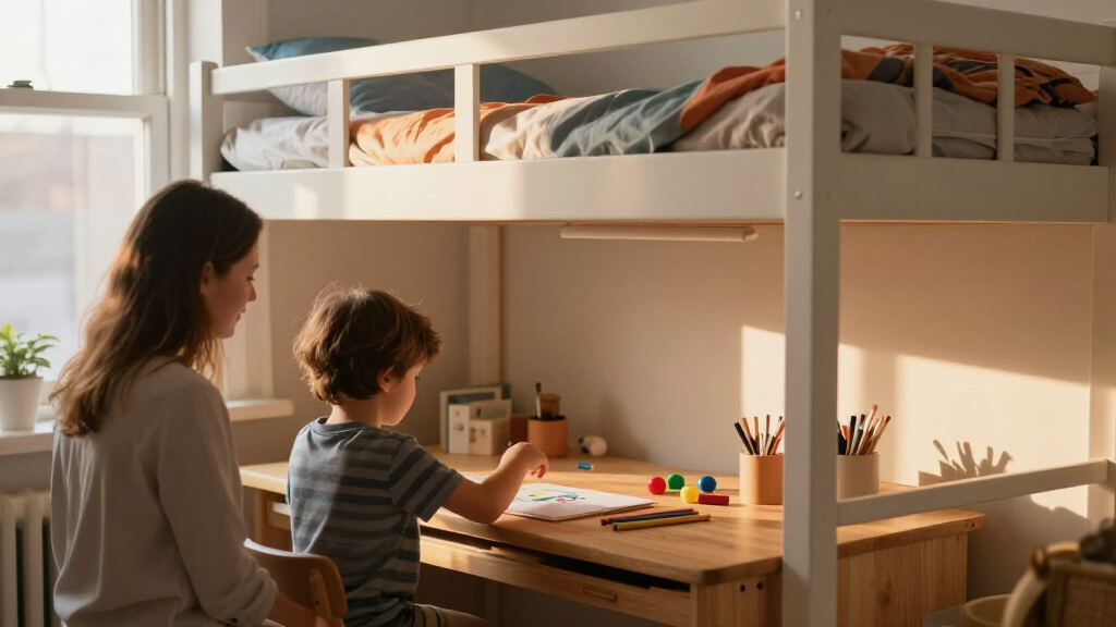 loft bed with desk for kids