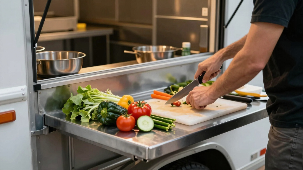 best compact prep tables for food trailers