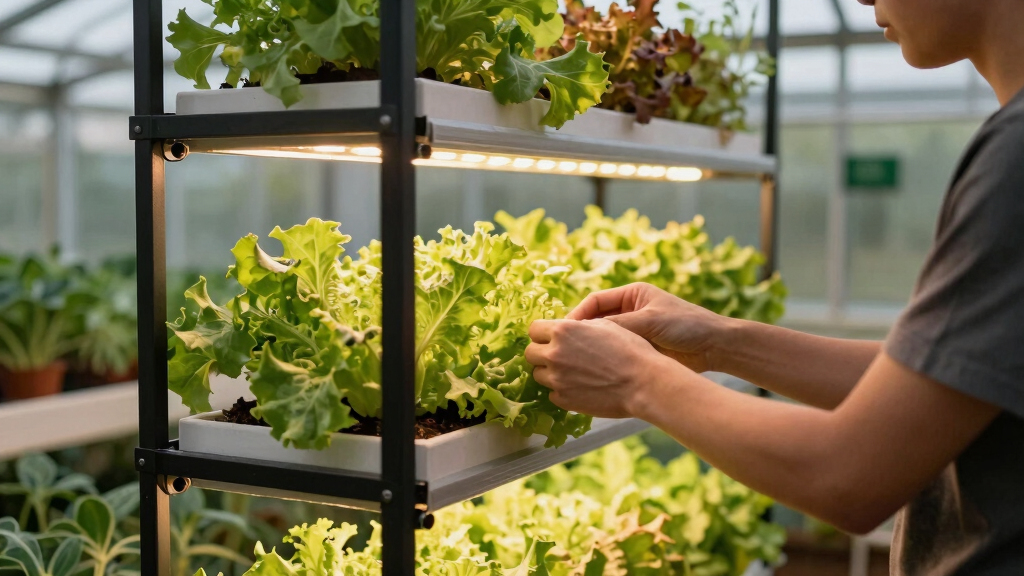 indoor vertical farming rack with lights