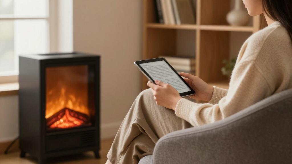electric fireplace for reading room