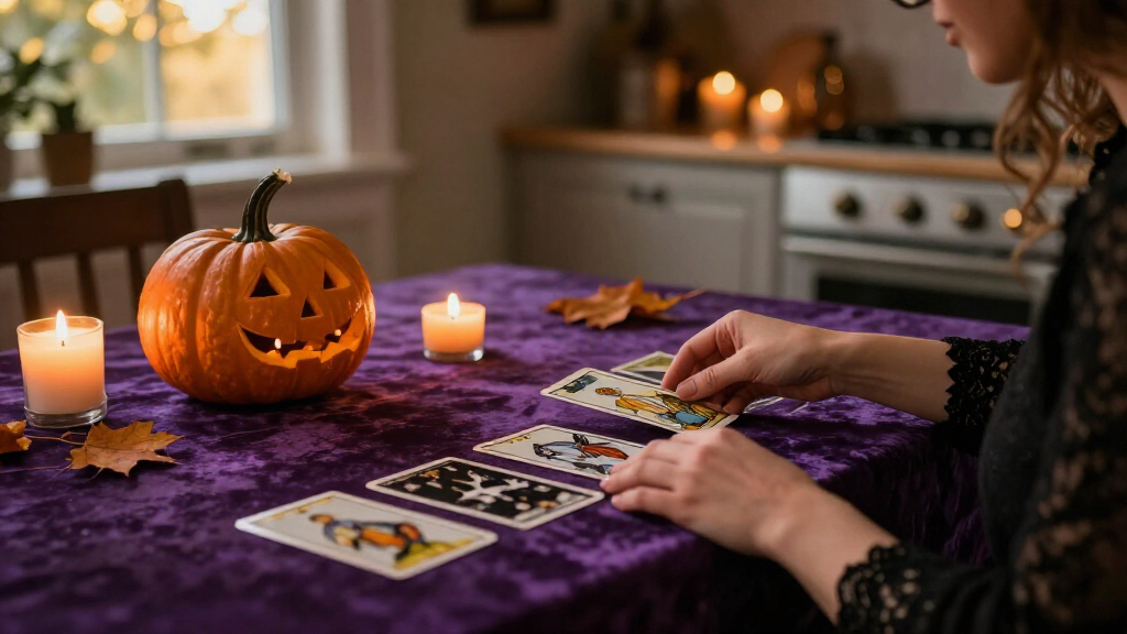 mystical Halloween tarot cards