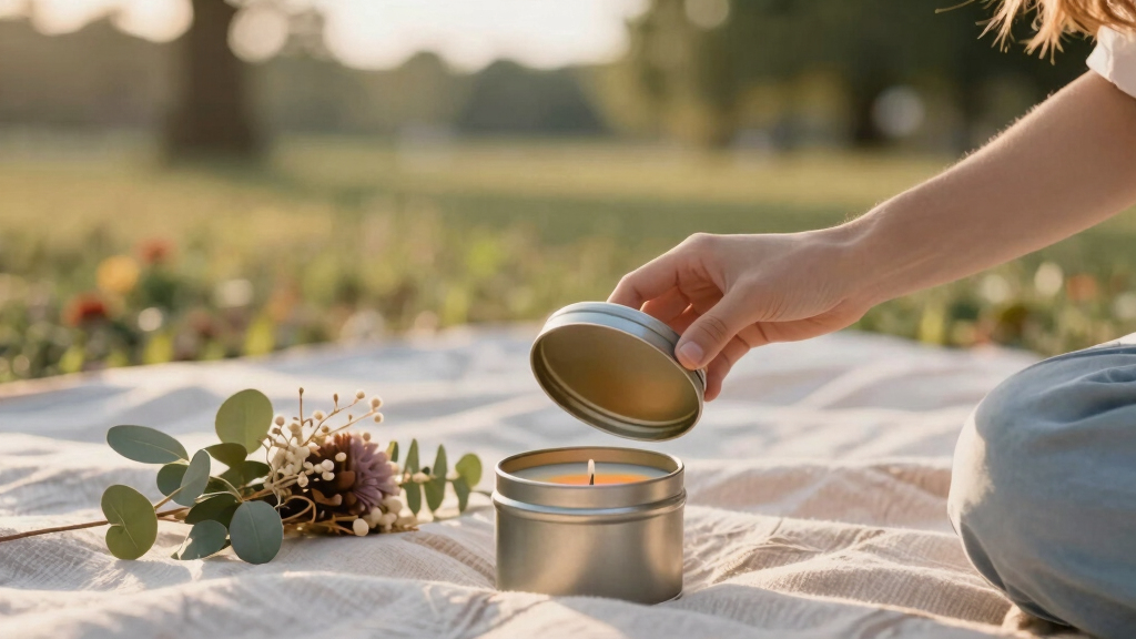 Travel aromatherapy candle tins