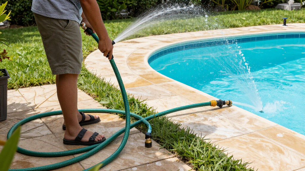 hose splitters for pool fill and yard use