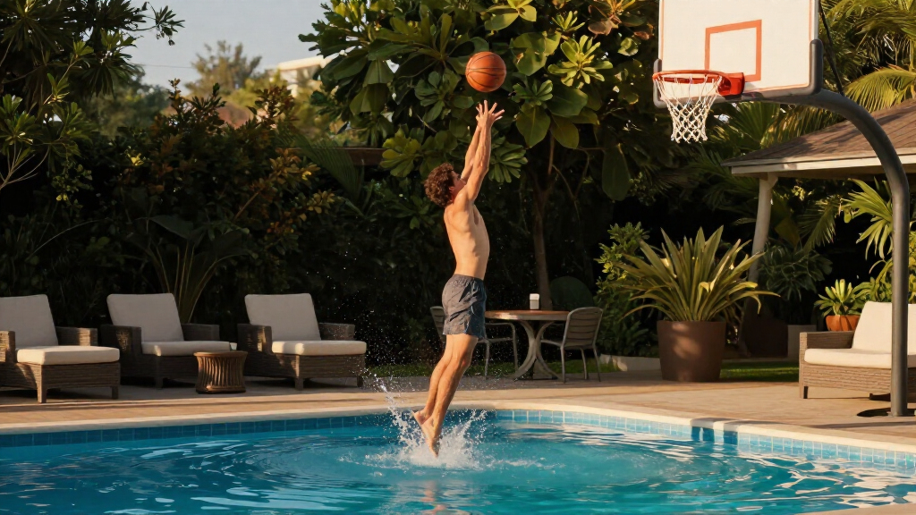 pool basketball hoops