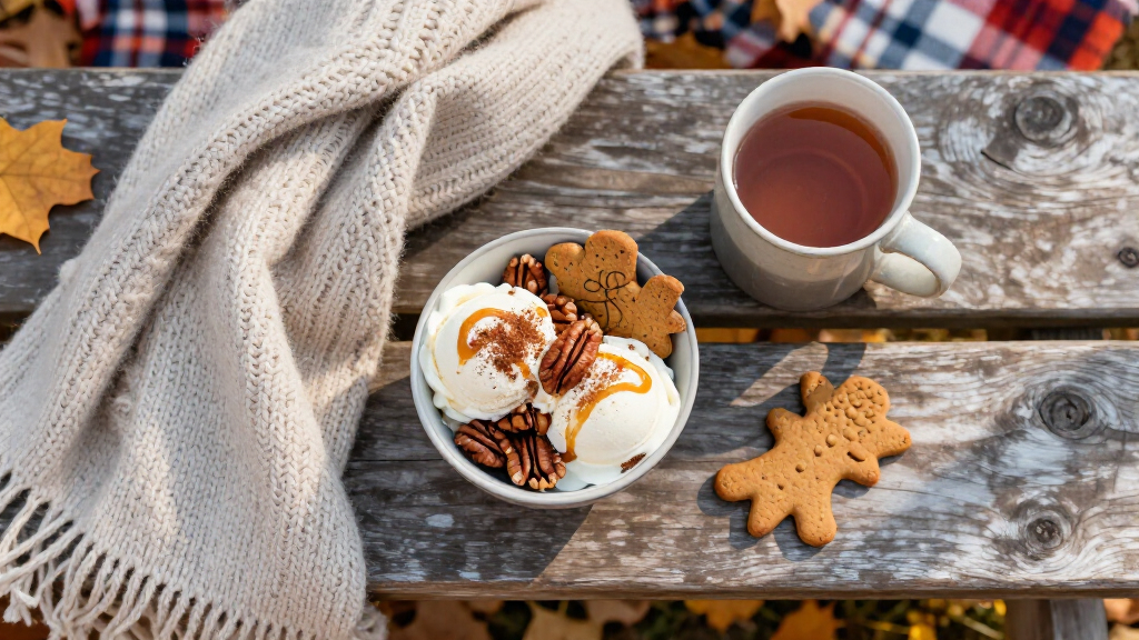 fall-themed ice cream toppings