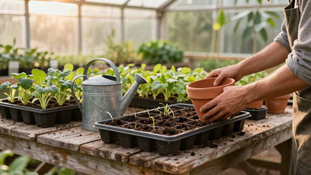 greenhouse potting benches